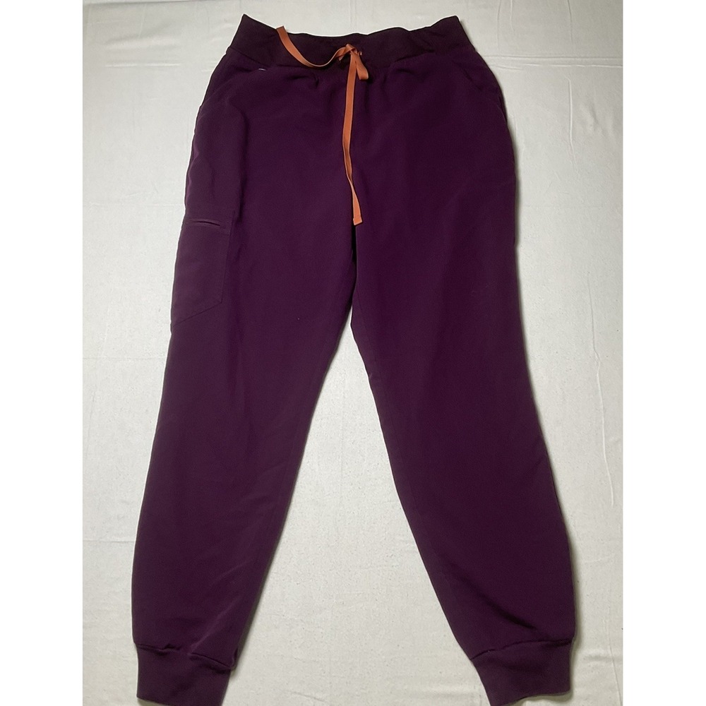 Figs Joggers Scrub Pants Women's Size Large Burgundy With Pocket Medical 586
